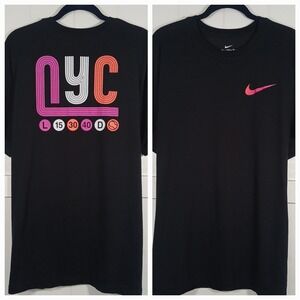 Nike Shirt NYC Legend Tennis Graphic Tee Men's XL Black Dri-Fit Cotton SS M11843